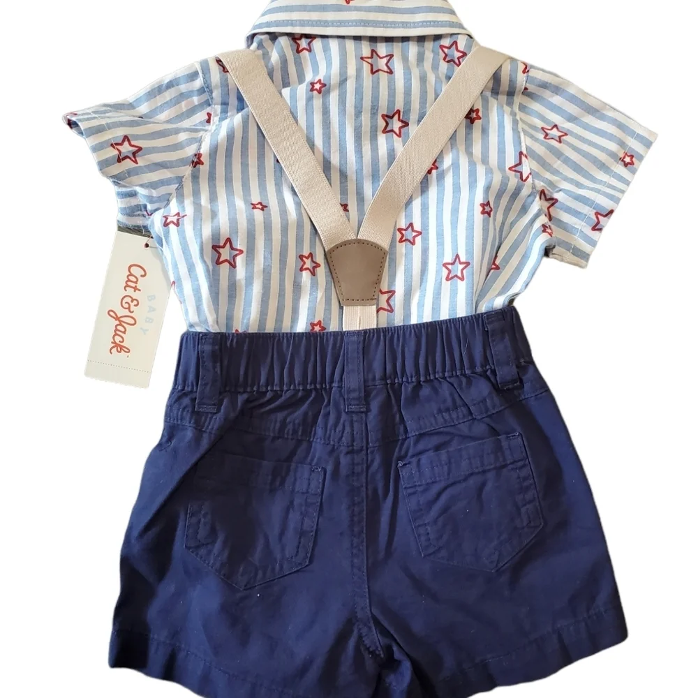 Cat & Jack Red, White & Blue 6-9 Months Matching  Set